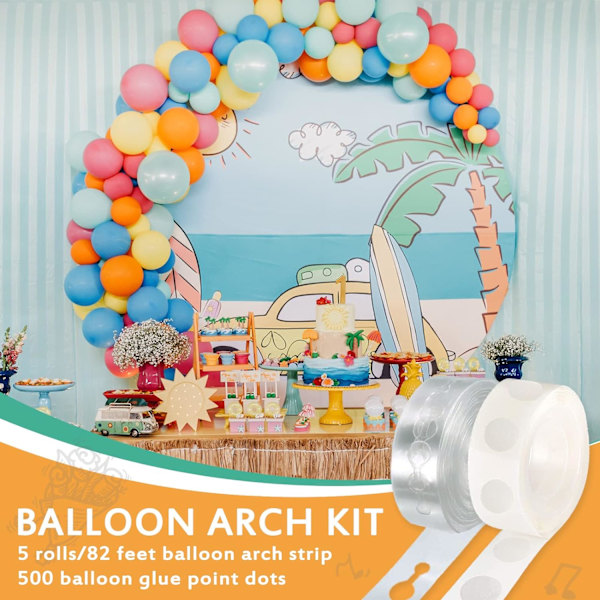 Ballonbue sæt, 82ft Easy DIY Ballon Dekoration Pige Strip og