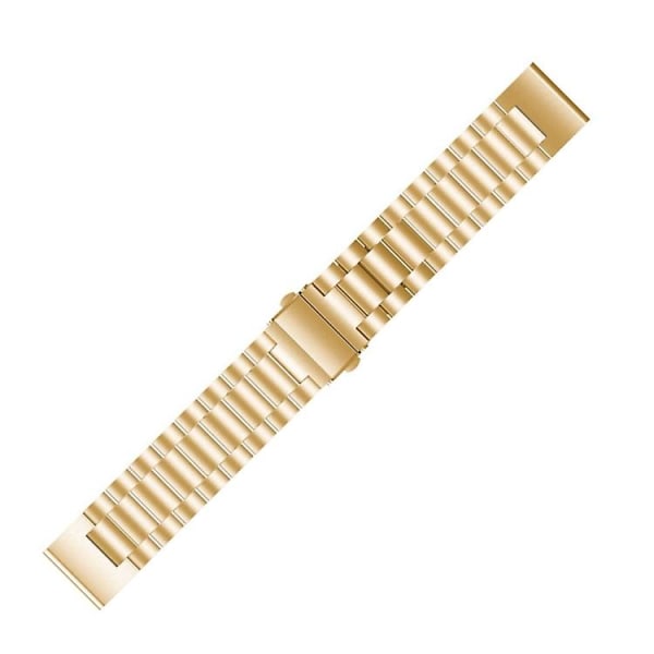 Til Garmin Fenix 5 Tre-perlet rustfrit stål metal urrem UNH Golden