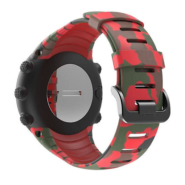 För Suunto Core Tpu Printed Watch Band HXQ Red Camouflage