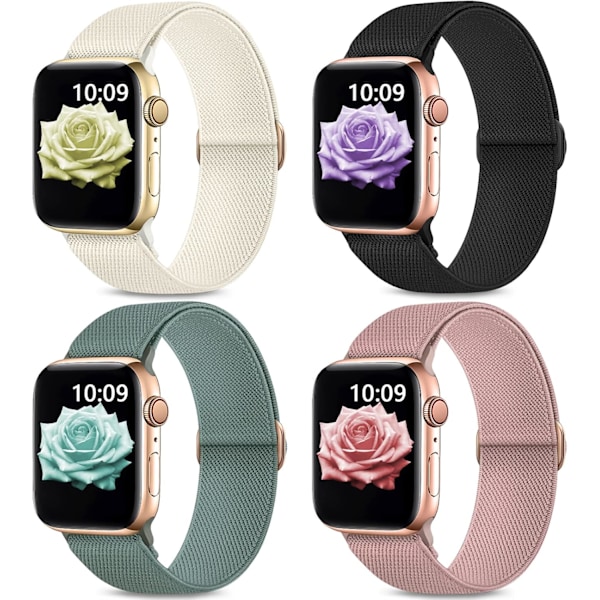 Stretchiga nylonband kompatibla med Apple Watch -band 38 mm 40 mm 41 mm