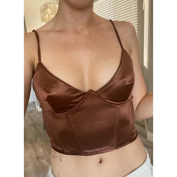 Kvinners Spaghetti Stropp V-hals Bustier Korsett Topp Ermeløs Slim Sexy Crop Cami