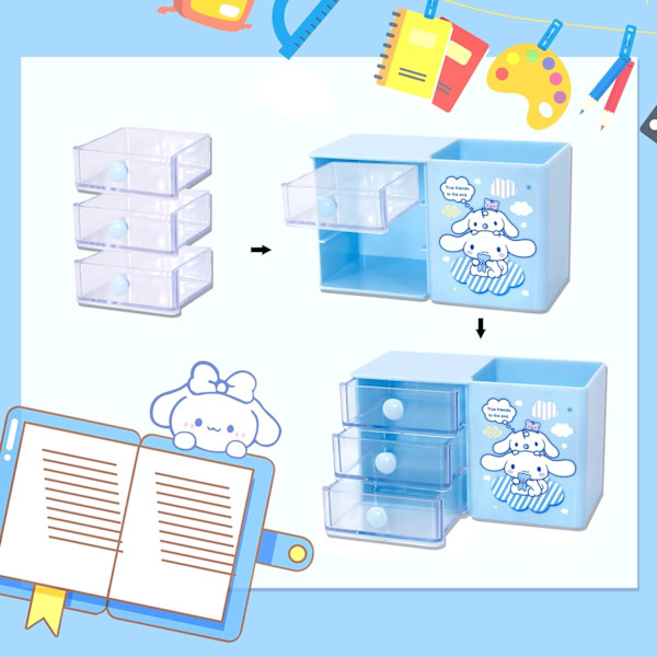 nime Desktop Cinnmoroll Skrivebords Kontorartikler Continer n Holder til Skrivebord Sød ncil Kop Pot Mkeup Penselholder Mini Box B B