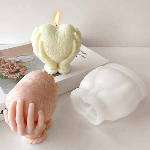 Silikoneforme, hjerteformede lysforme, silikone til støbning, 3D lysform, silikone til DIY bivoks, aromaterapi, fødselsdag, Valentinsdag
