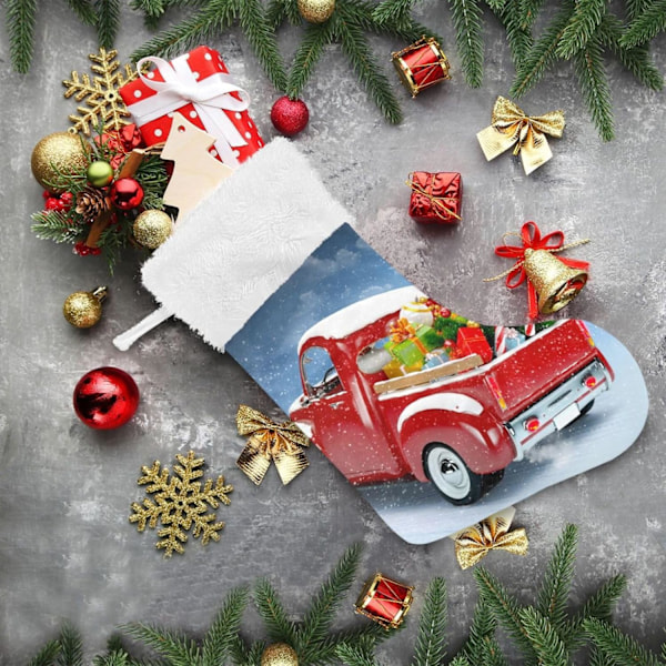 Julklapp, personliga julklappsstrumpor 2-pack Jul 45,7 cm Julstrumpor Hängande Ornament Eldstad för träddekoration 17.71