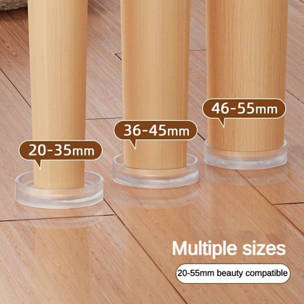4 stk. bord- og stolemåtter møbelpuder møbelfodpude bordfødder måtte gulvbeskyttere sengestøttehjul kopper (45mm, rund, beige) beige 45mm beige