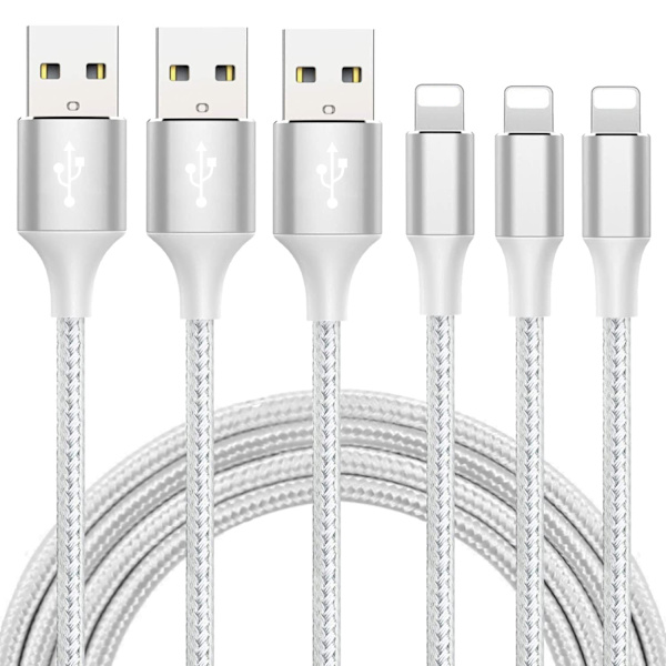 10FT iPhone-laddningskabel - Snabbladdning USB-sladd (3-pack)