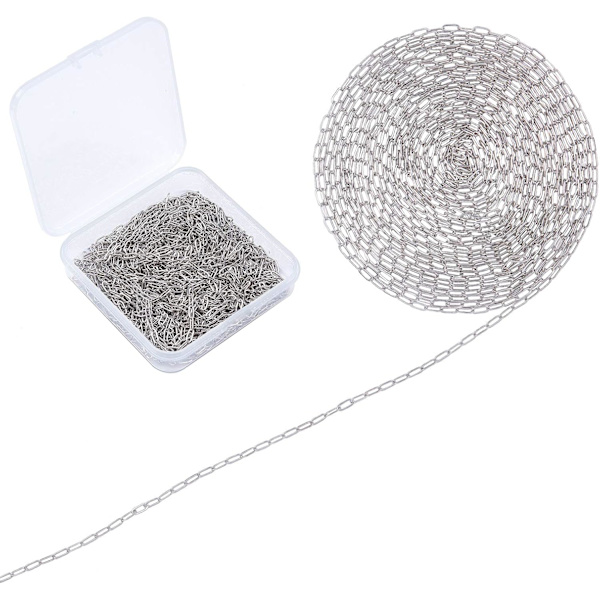 32 fot rostfritt stål Gem Kedjor Link Spool Bulk Halsband