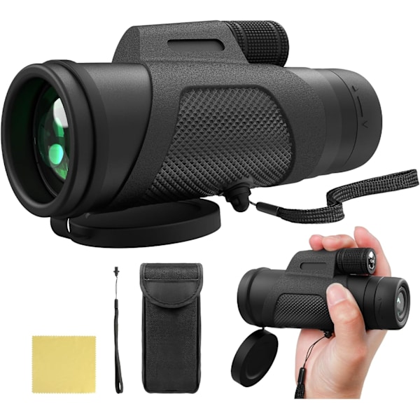12x42 HD Monokular - BAK4 Prisme & FMC Linse | Kompakt til Fuglekiggeri, Vandring & Rejser