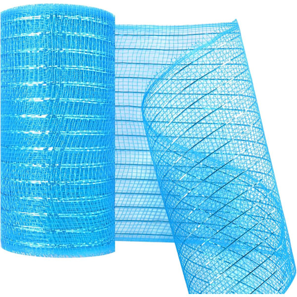 Deco Mesh 5,9 tommer x 30 fod Dekor Mesh Bånd med Metallic Foil Deco Mesh
