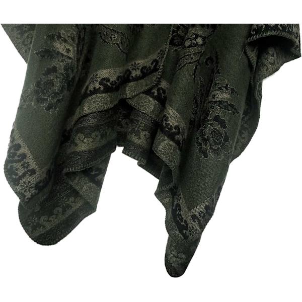 Färgblock Dam Schal Wrap Snygg Öppen Front Poncho Cape