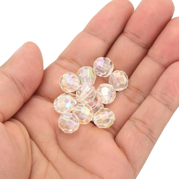 Fasetterade akryl pärlor (100-pack) - 10 mm distanspärlor för DIY-smycken
