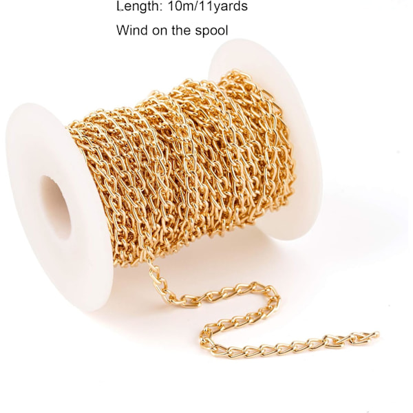 11 meter kedjelänk i aluminium med spole. 4 mm bredd Twisted Cross