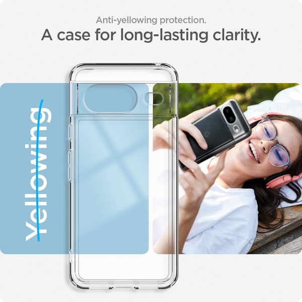 Ultra Hybrid Deksel Designet for Pixel 8 (2023) [Anti-Gulning], [Militærgrad Beskyttelse] - Krystallklar Krystallklar