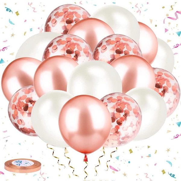 30-set roséguldballonger för festdekorationer