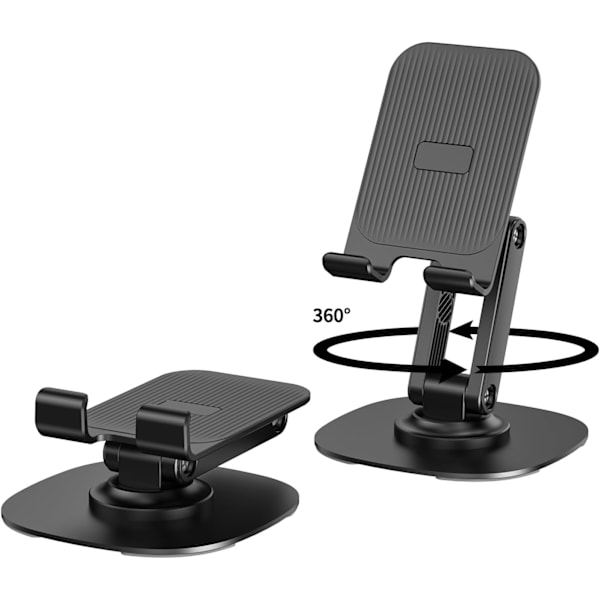360° Mobiltelefonholder til Skrivebord, iPhone Holder til Skrivebord Foldbar Kontor Skrivebord Telefonholder til Videooptagelse Justerbar Rejse Mobiltelefonholder