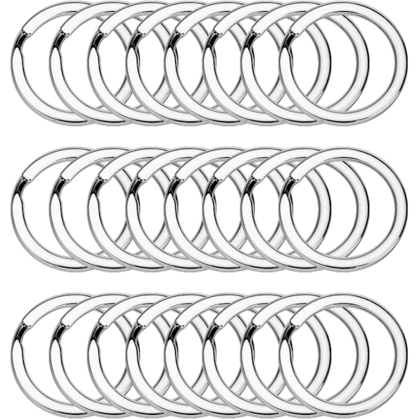24-pakning 1 tommers metalldelte nøkkelringer - for nøkler, smykkeproduksjon