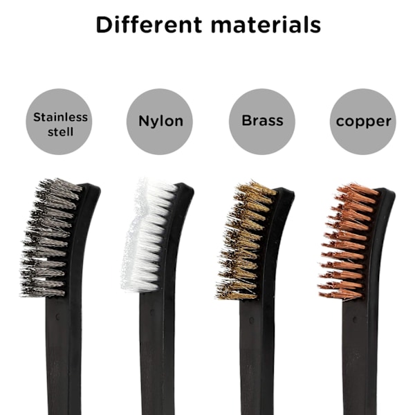Mini Wire Brush & Pick Kit - 9 deler for rengjøring av sveiseslagg og rust