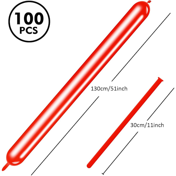 100 stk ballonger vridande dyr lange ballonger