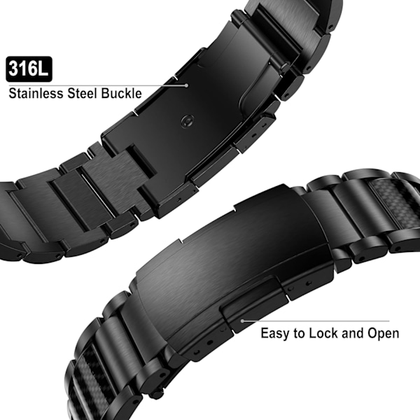 20mm Titan armbånd kompatibel med Galaxy Watch 6 Classic Band 47mm 43mm/4 Classic 46mm 42mm Galaxy Watch 5 Pro 45mm, 20mm hurtigutløsing