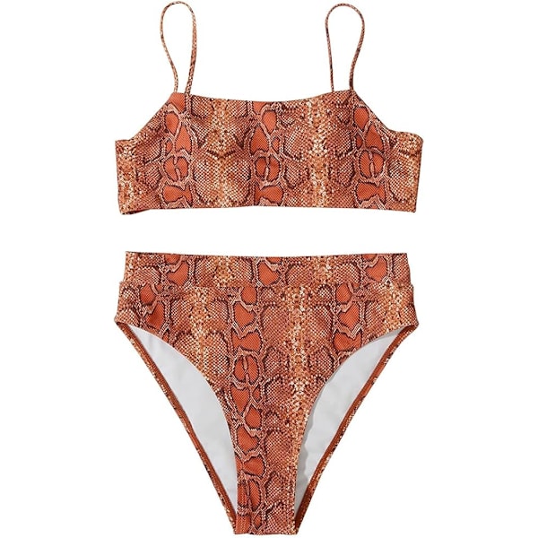 Kvinnor Hög ed Bikini Axelband 2 Delar Hög Skuren String Baddräkter