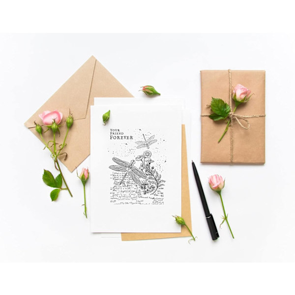 Dragonfly Your Friend Forever Clear Stamps - Ord Transparenta Silikonstämplar för Hantverk