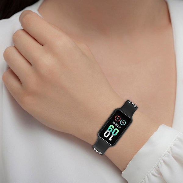 For Amazfit Band 7 Loop To-farvet Åndbar Silikone Urrem PVL Black-Red