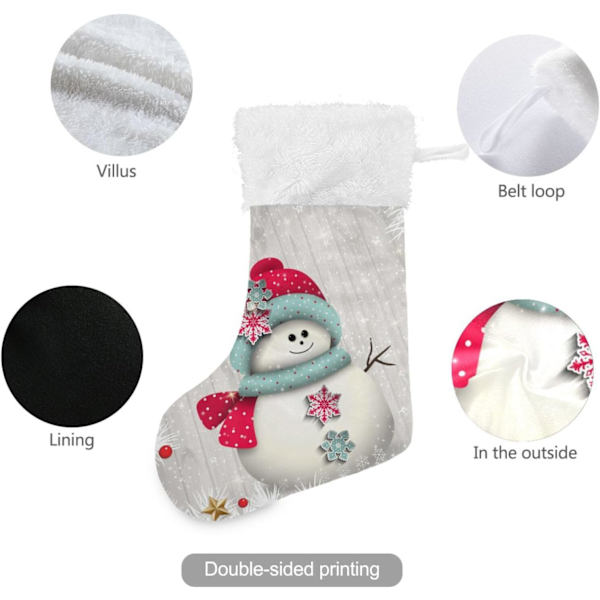 Julklapp, Personliga Julklappsstrumpor 2-pack Jul Snögubbe Snöflinga Vit 18 tum Julstrumpor Hängande Ornament Ka