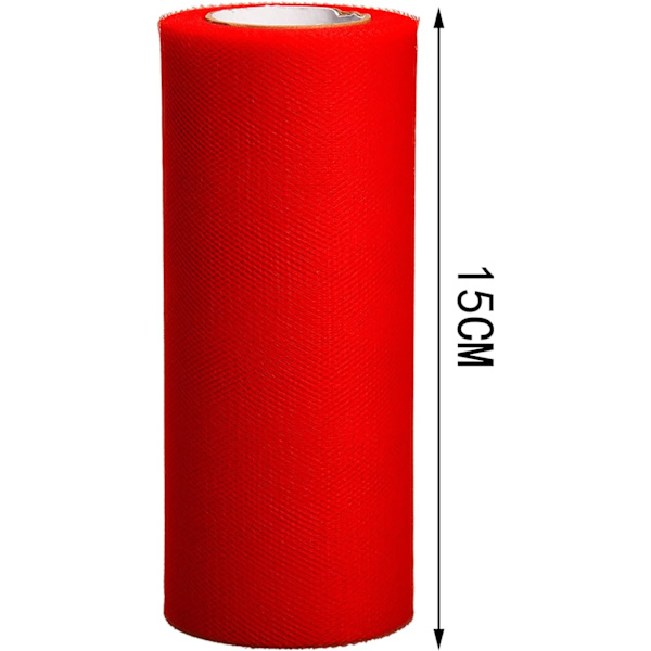 4 rullar röd och grön jul tyll band tyg