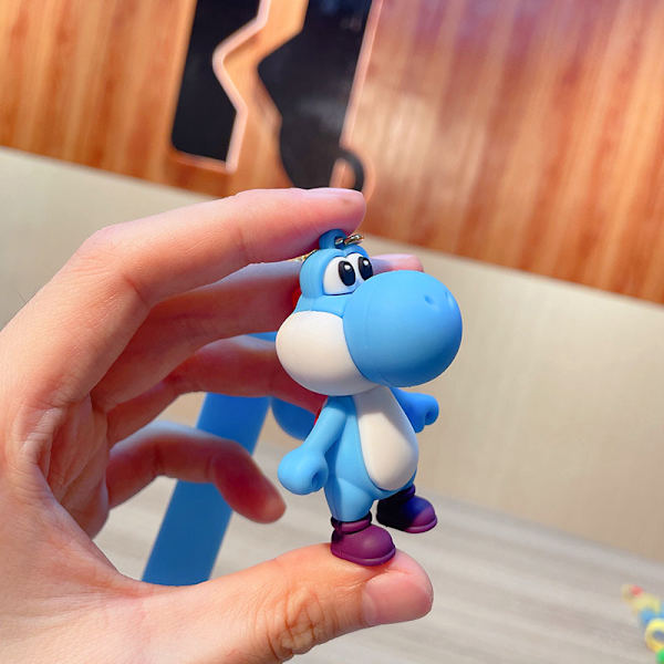 Söt tecknad Super Mario dinosaurie PVC nyckelring