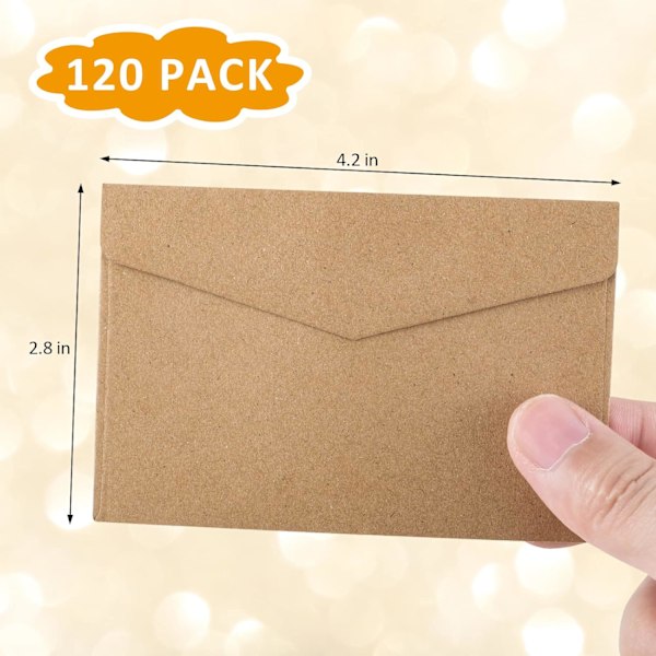 Kraft Mini Kuvert - 120 st, Självhäftande Små Fickor