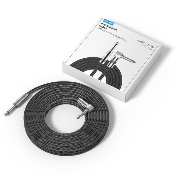 Gitarrkabel 26FT Elektrisk Instrumentkabel Basförstärkarkabel 1/4 Rätt till Rak för Elgitarr, Basgitarr, Elektrisk Mandolin, Pro