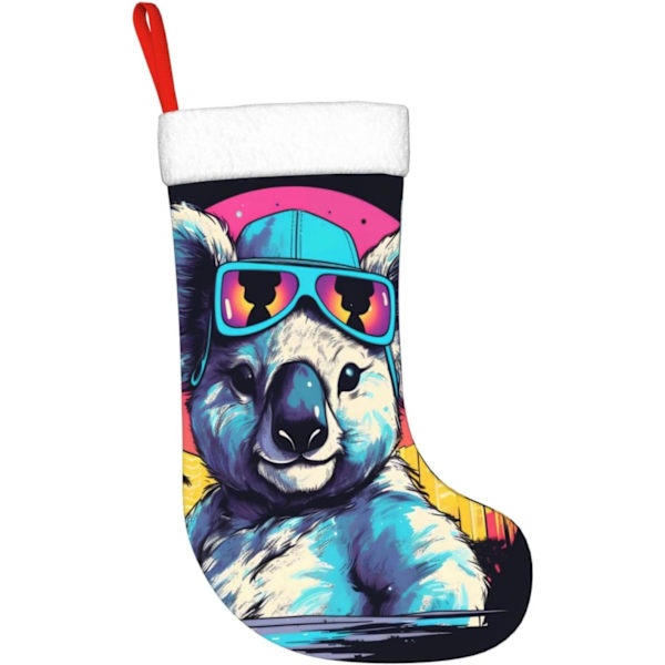Fashion Koala Palm Tree Julstrumpor 17,7 tum, Mjuka Julstrumpor Klassiska Presentbehållare för Festlig Semesterbraskamin Dekorationer Familj