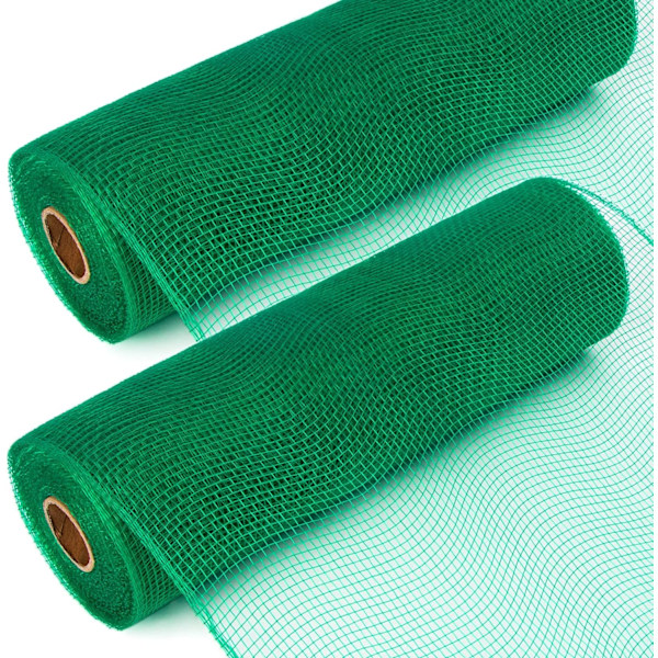 2 ruller smaragdgrøn meshbånd, 10 tommer x 30 fod (10 meter) pr. rulle, brug til