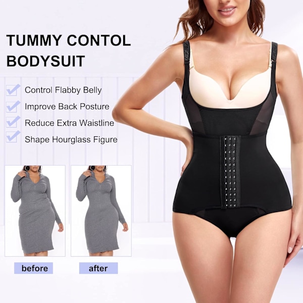 Shapewear Body för kvinnor Tummy Control Fajas Colombianas Midjetränare Rumpa
