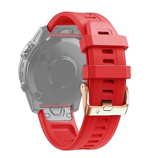 For Garmin Fenix 7s 20mm Rosaguld Spænde Silikone Urrem QFJ Red