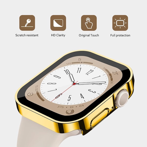 för Apple Watch case 41 mm, hårt case med skärm i härdat glas