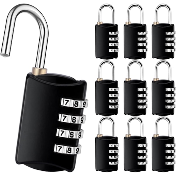 10 Pack 4 Digit Combination Lock Combination Luggage Lock School Locker Lock Small Combo Locks Outdoor Waterproof Padlock for Traveling Toolbox