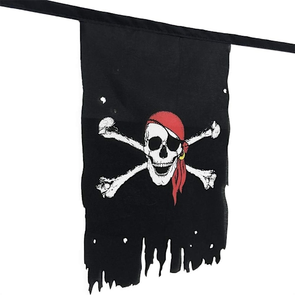 Rød Halstørklæde Pirat  Sæt med 20  - Længde 30 Fod - Kranie Knogler Jolly Roger Crossbone s Streng Rød Halstørklæde Rød Halstørklæde