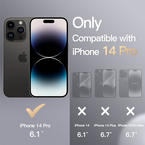Silikonskal för iPhone 14 Pro 6.1-Ih, Siy-Mjukt Fullständigt Skyddande Mobilskal, Stötsäkert Skal med Mikrofiberfoder (Svart) Svart