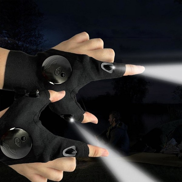 Ficklampa Handskar | Handfria Fingerljus Handskar, Mekanikerhandskar