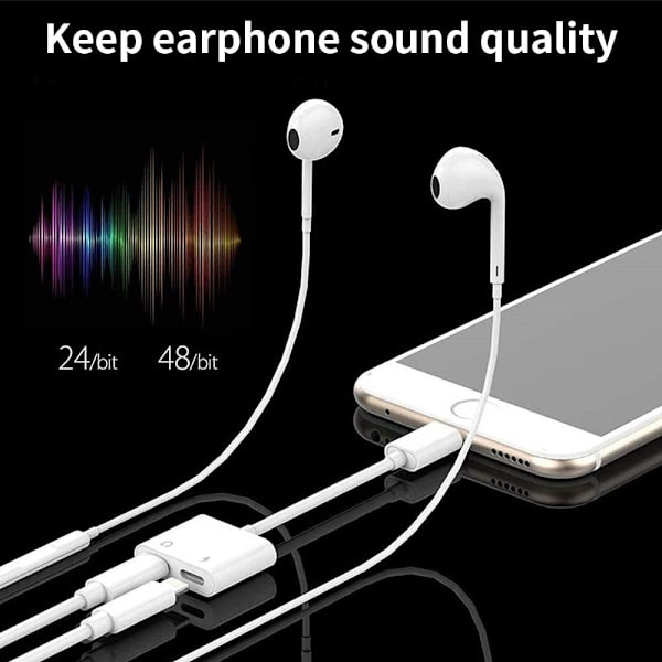 Iphone Hörlursadapter Dual Lightning Jack Extra