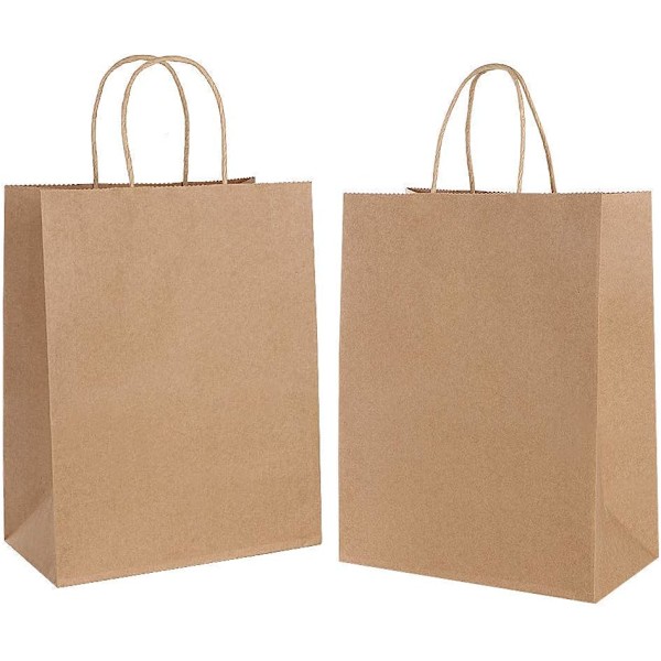 30 stk gaveposer Kraftposer, Kraftpapirposer med håndtak, papirposer
