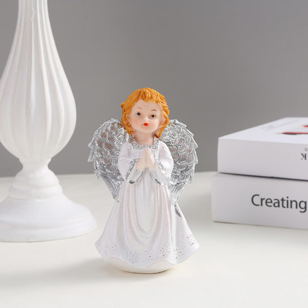 Pige Elf Engel Staty Studie Stue Desktop Resin Håndværk