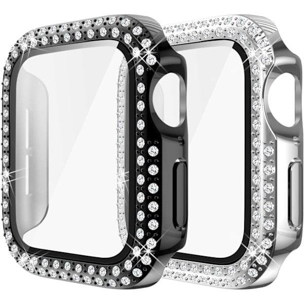 (2-pack) Kompatibel med Apple Watch-fodral med skärmskydd 40 mm