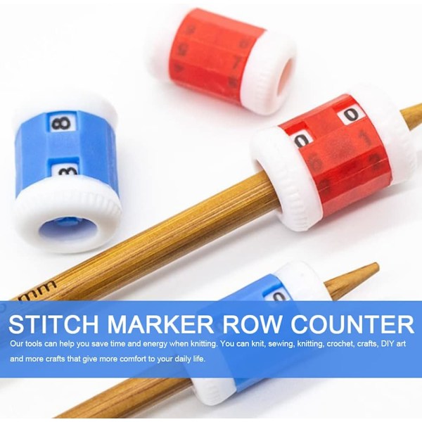 10 stk Stitch Marker Rad Counter Sticking Rings - Plast Stick Counters for DIY Craft