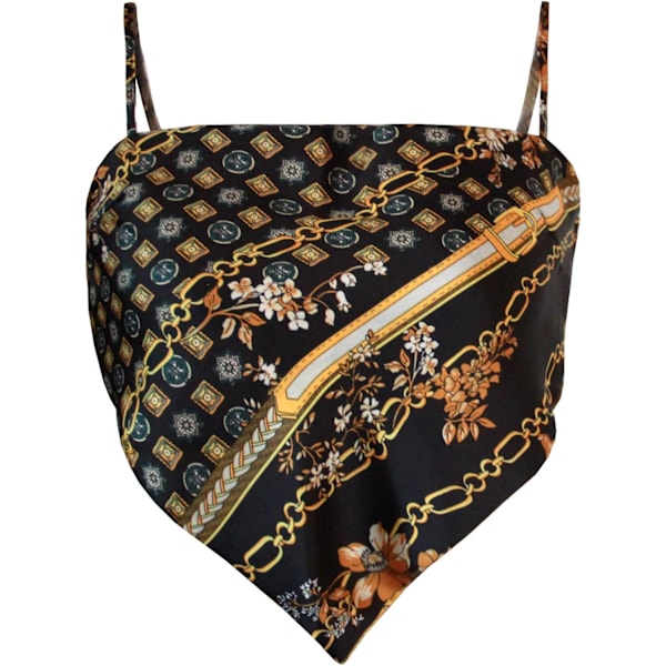 Kvinners franske Hanky Hem Tie Back Justerbar Spaghetti Stropp Satin Silke Camisole