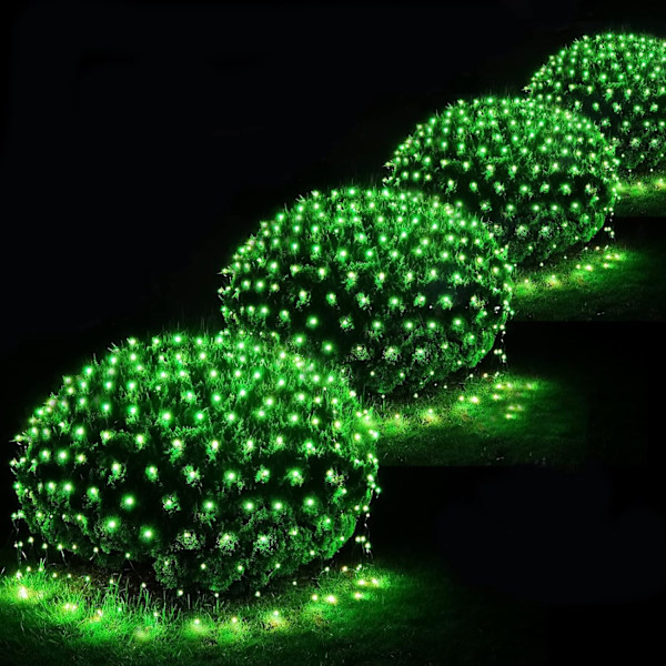 21 ft x 5 ft Net Lights, 360 LED Dekorationslys Udendørs Grønne Lys Store Mesh String Lights 8 Tilstande til Buske Have Fest Jul