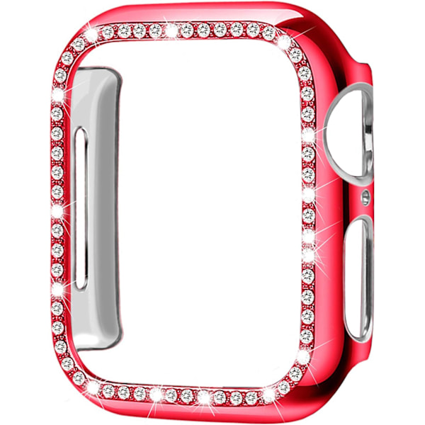 [1-pakke] Bling hård bumperramme kompatibel med Apple Watch 44 mm etui, skinnende krystaldiamanter beskyttende cover til iWatch Series 6 Series 5 Series 4