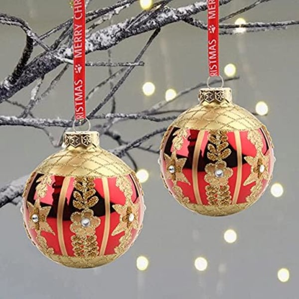 3,15\" Julgranskulor Bollar 6 st Julgransprydnad Set Röd