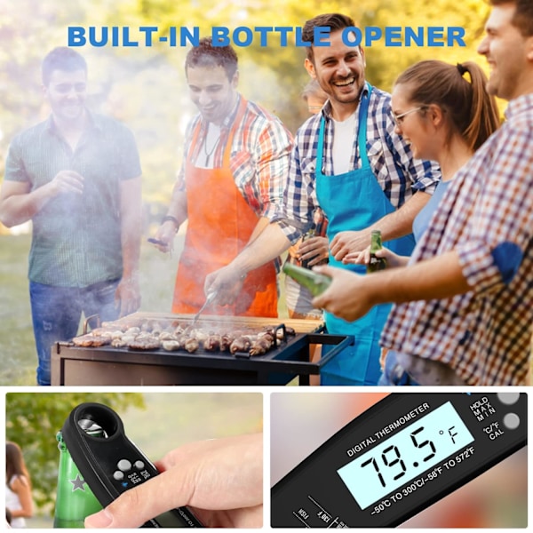 Digital kötttermometer med sond. Omedelbar läsmat